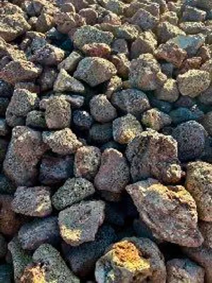 Red lava rock